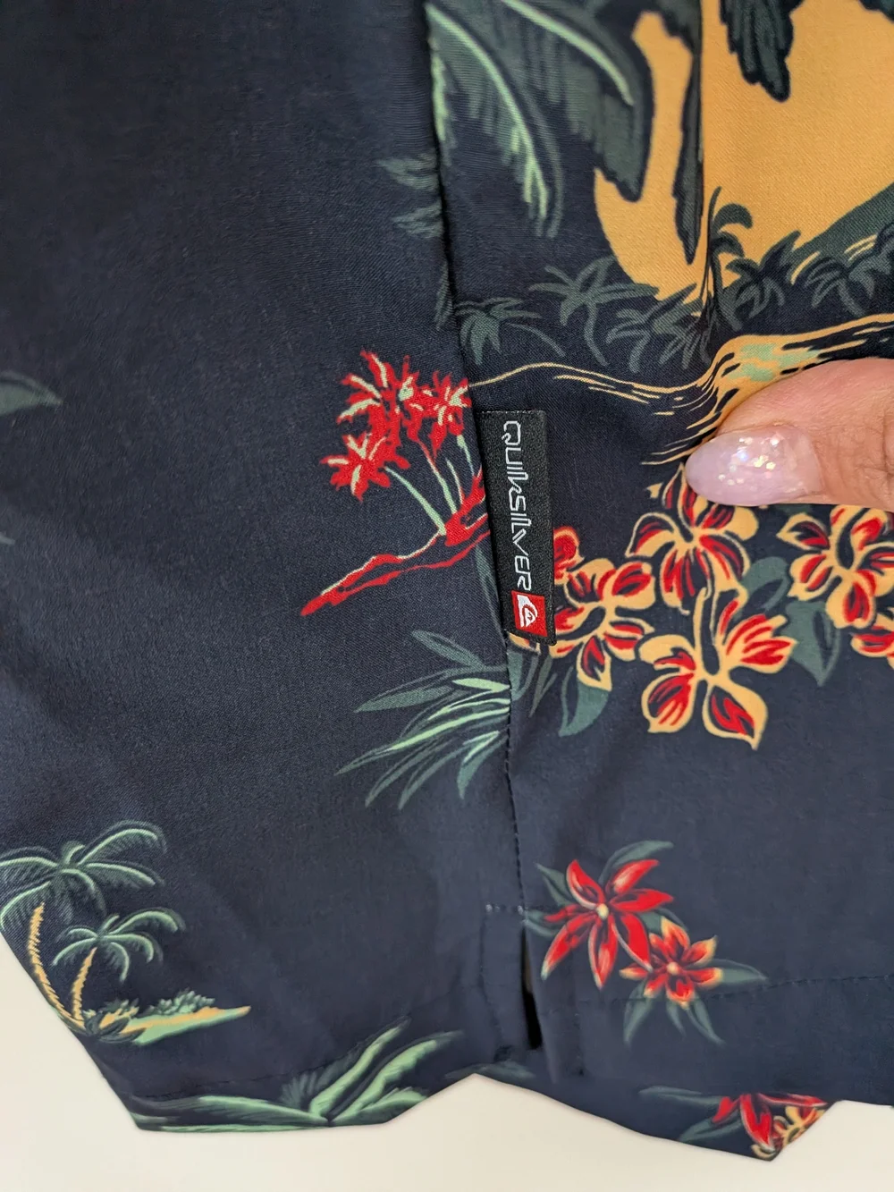 NWT Quiksilver 2-Piece Cabana Set Men’s L Navy Tropical Shirt Shorts